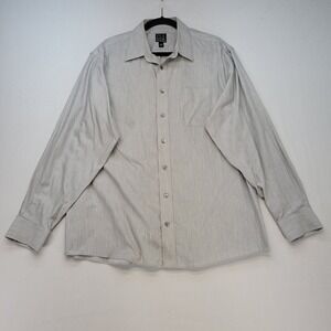 Jos. A. Bank Button Down Shirt Mens XL Gray Traveler Collection Cotton